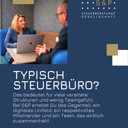 Aktenberge, starre Strukturen und angespannte Stimmung?
Nicht bei S&P Steuerkanzlei! 💚

Bei uns erwartet Dich kein...